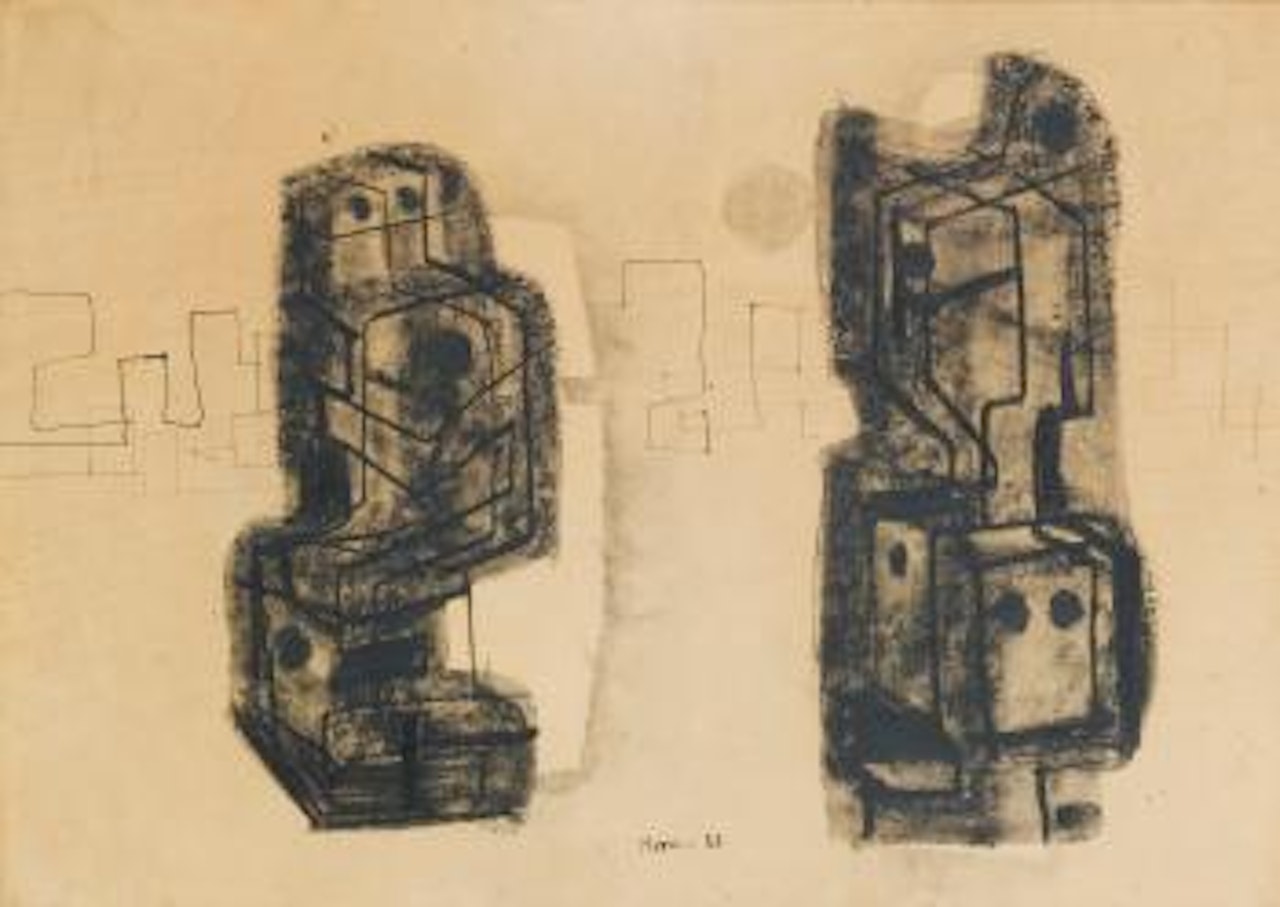 Drawing For Sculpture: Two Forms by Henry Moore