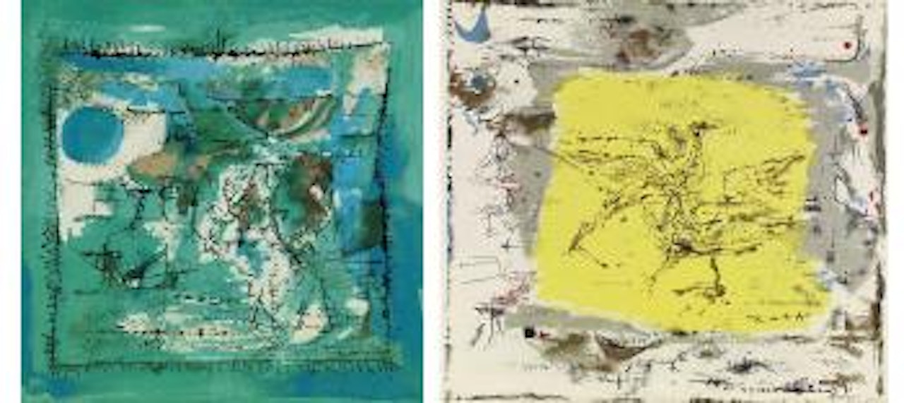 Paysage Bleu; Deux Colombes by Zao Wou-Ki