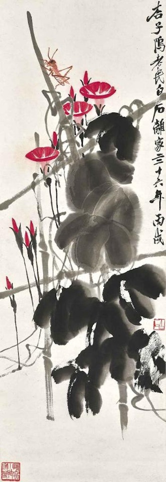 Morning Glory and Mantis by Qi Baishi