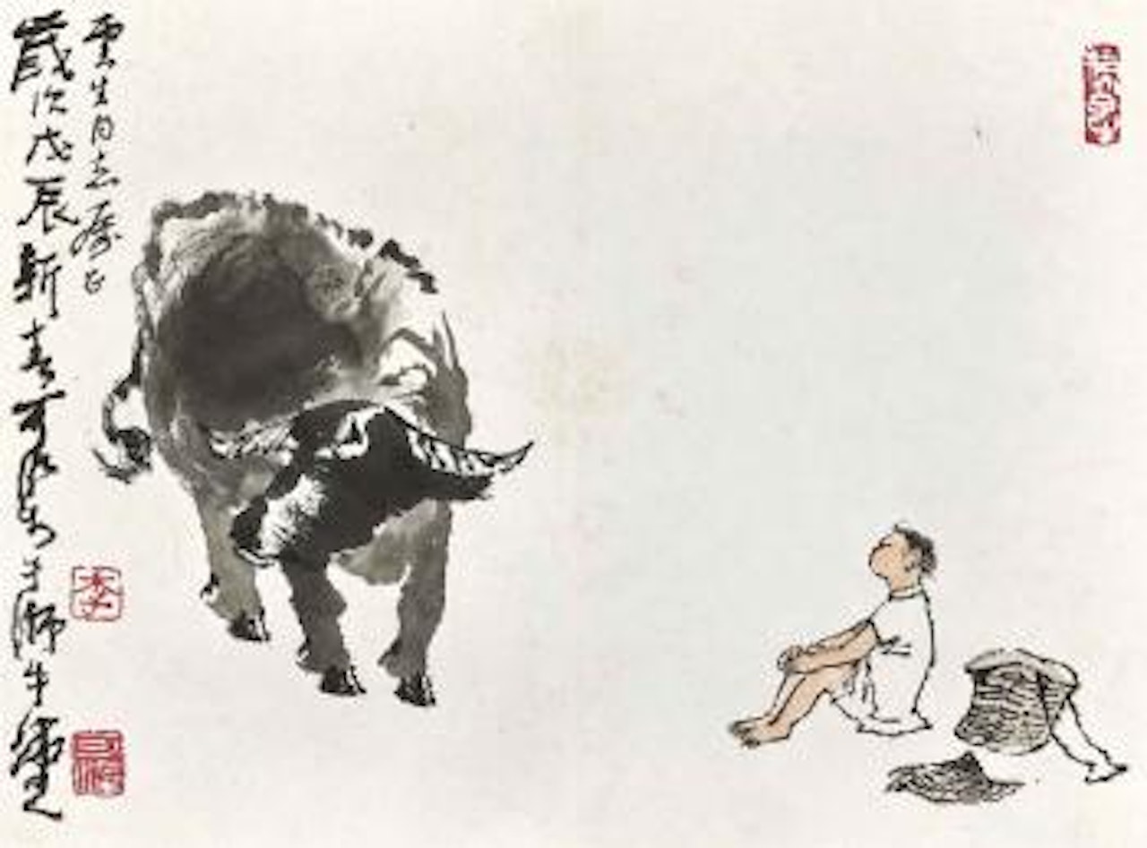 Herding by Li Keran