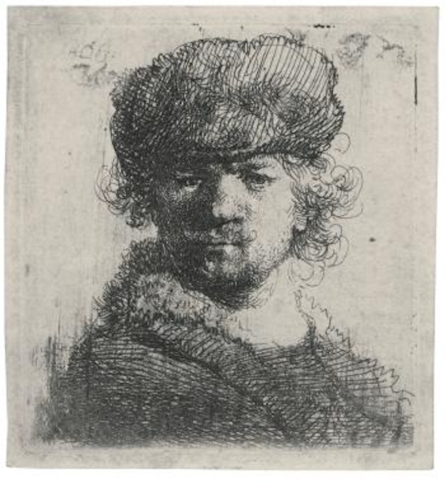 Self-portrait In A Heavy Fur Cap: Bust (B., Holl. 16; New Holl. 80; H. 56) by Attributed to Rembrandt Harmensz van Rijn