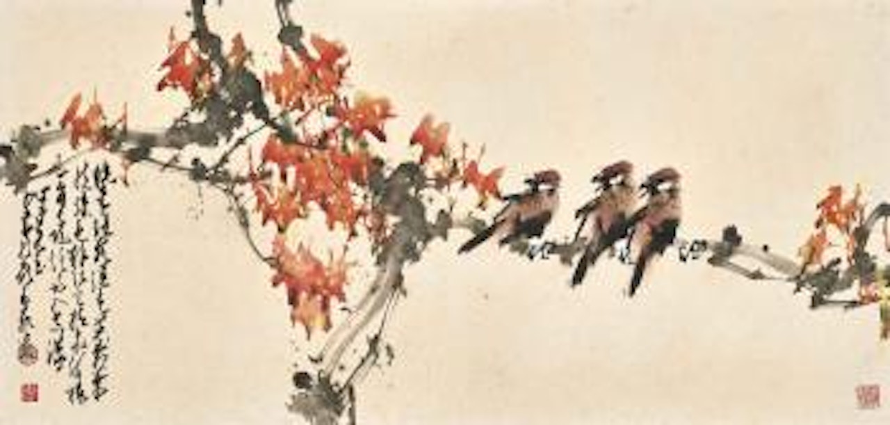 Red Leaves and Birds by Zhao Shao'ang