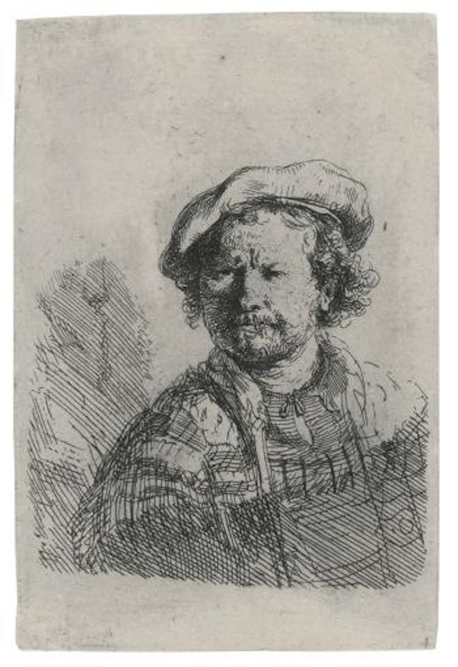 Self-portrait In A Flat Cap And Embroidered Dress (B., Holl. 26; New Holl. 210; H. 157) by Attributed to Rembrandt Harmensz van Rijn