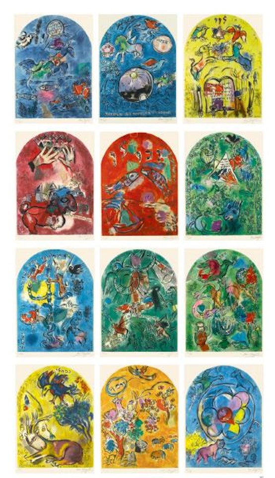 Douze Maquettes De Vitraux Pour Jerusalem (M. Cs. 12-23) by Marc Chagall