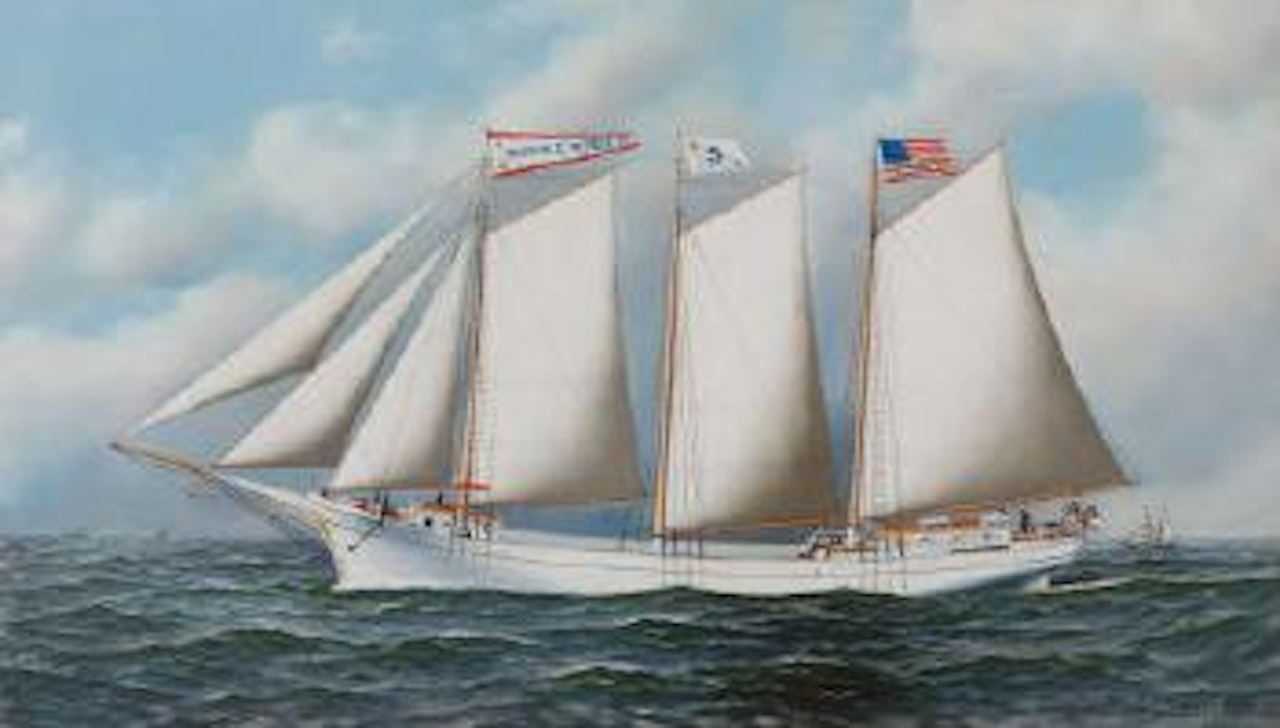 Three Masted Schooner 'Andrew C. Pierce' by Antonio Jacobsen