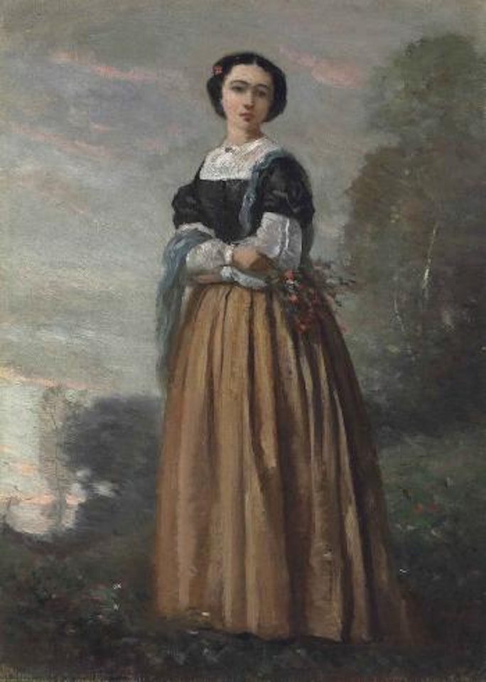 Portrait de femme en pied by Jean Baptiste Camille Corot