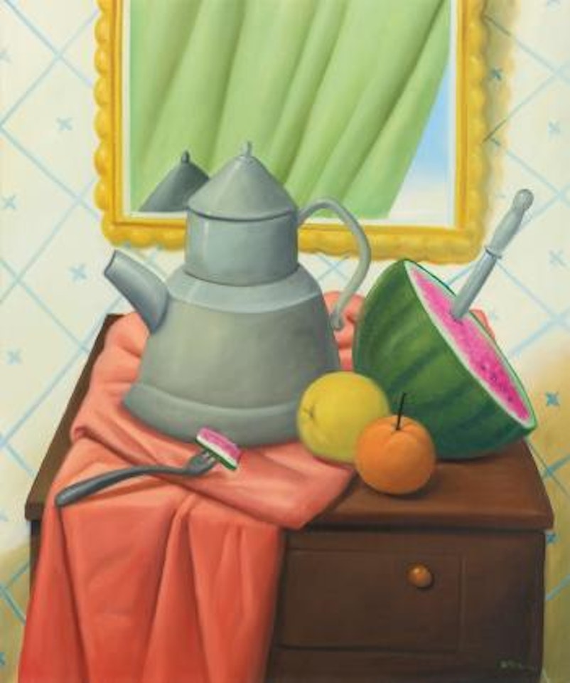 Still Life With Mirror by Fernando Botero