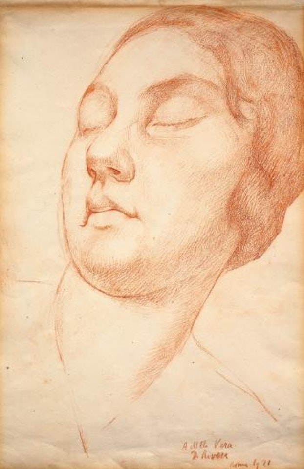 Cabeza (Estudio Para La Ciencia Del Mural La Creación) by Diego Rivera