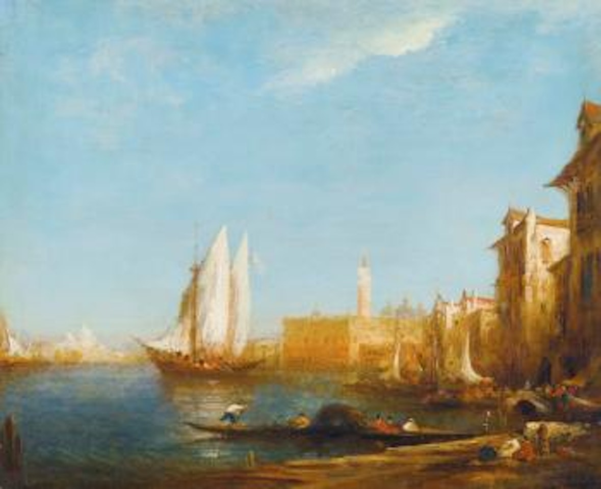 Ansicht von Venedig mit Dogenpalast und Markusturm by Félix Ziem