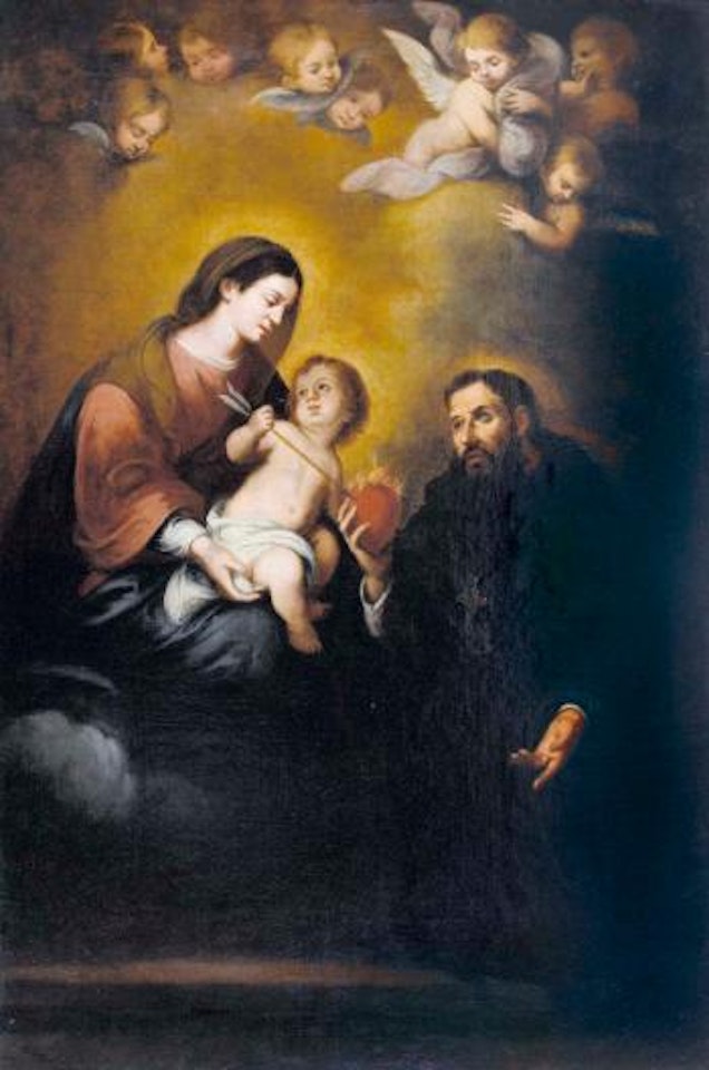 Der Heilige Augustinus mit Maria und Kind by Bartolomé Esteban Murillo