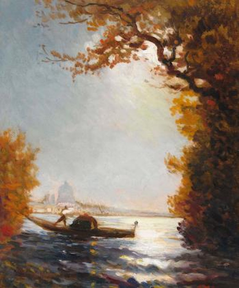 Gondel vor Venedig by Félix Ziem