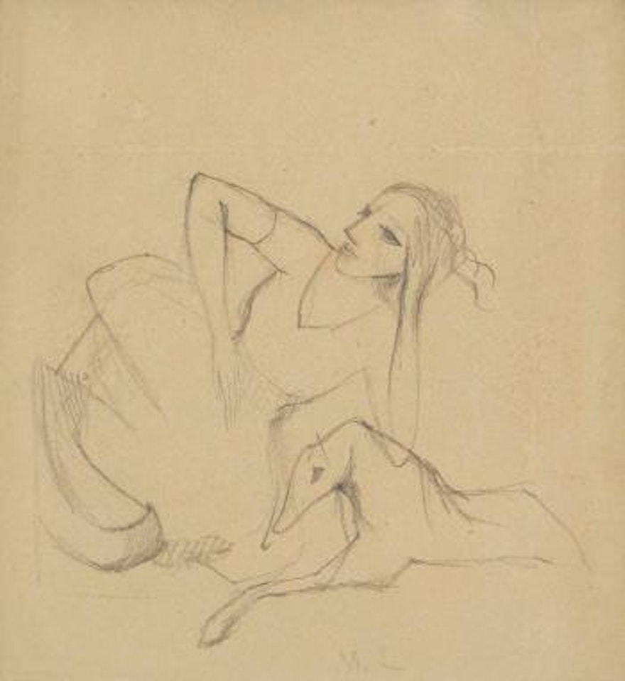 Sitzendes Mädchen by Marie Laurencin