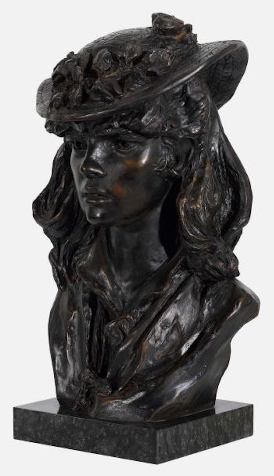 Jeune femme au chapeau fleuri by Auguste Rodin