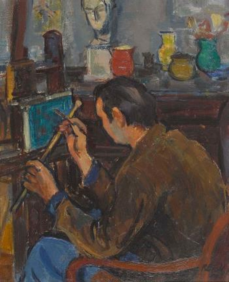 Junger Maler bei der Arbeit by Paul Basilius Barth