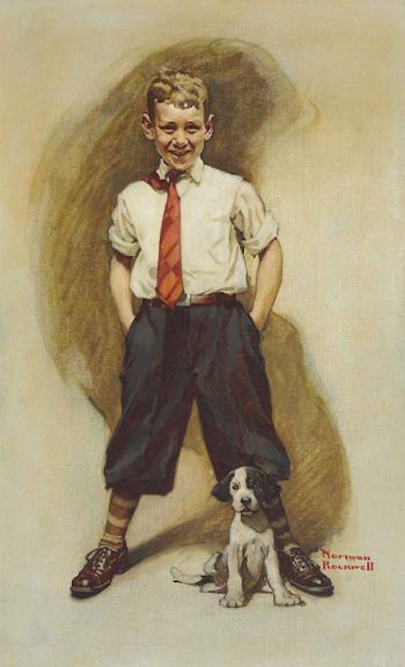 Little Boy and Beagle by Norman Rockwell