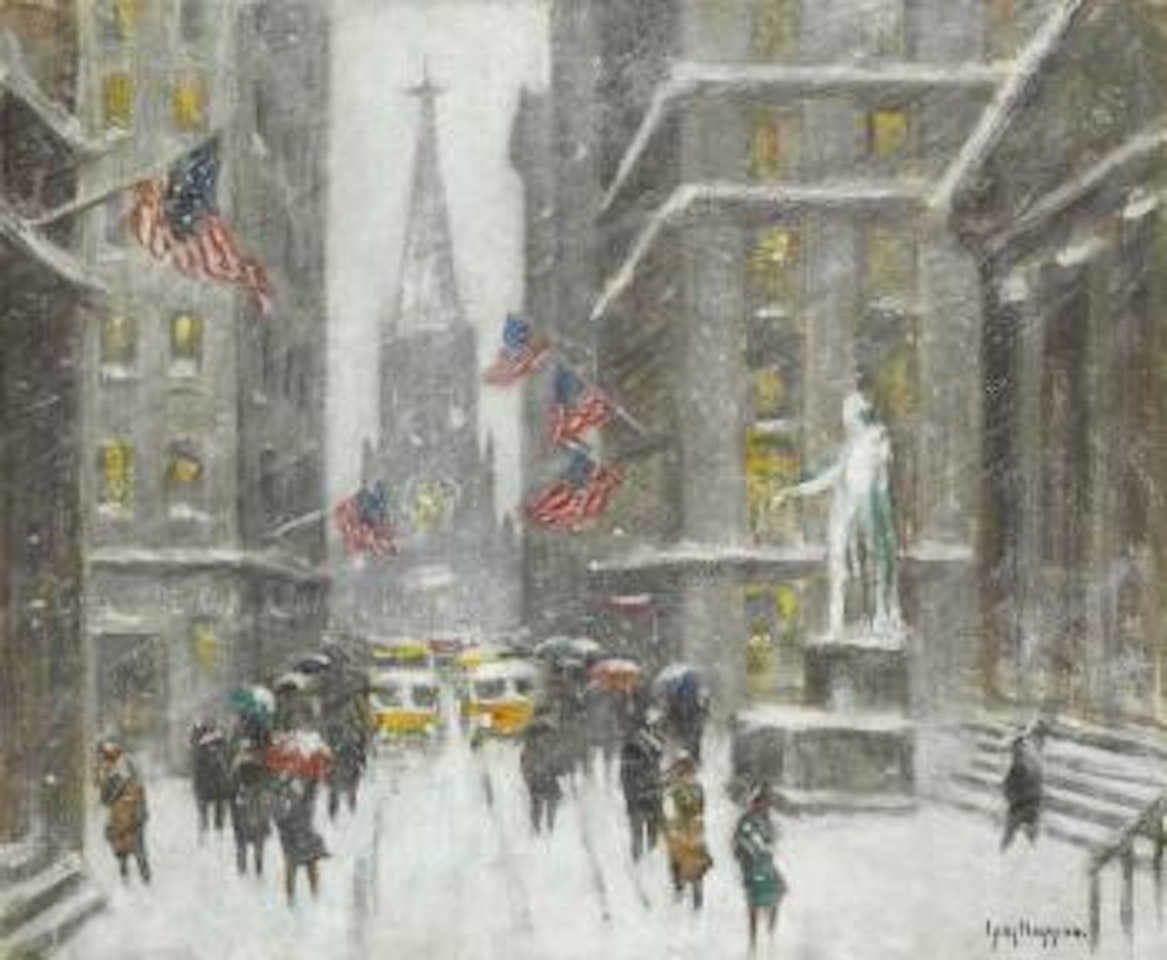 Wall St., Winter by Guy Carleton Wiggins