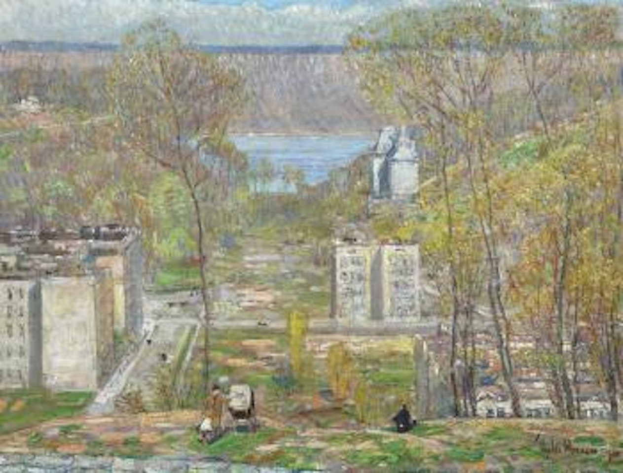 May Day, Way Up Town by Childe Hassam
