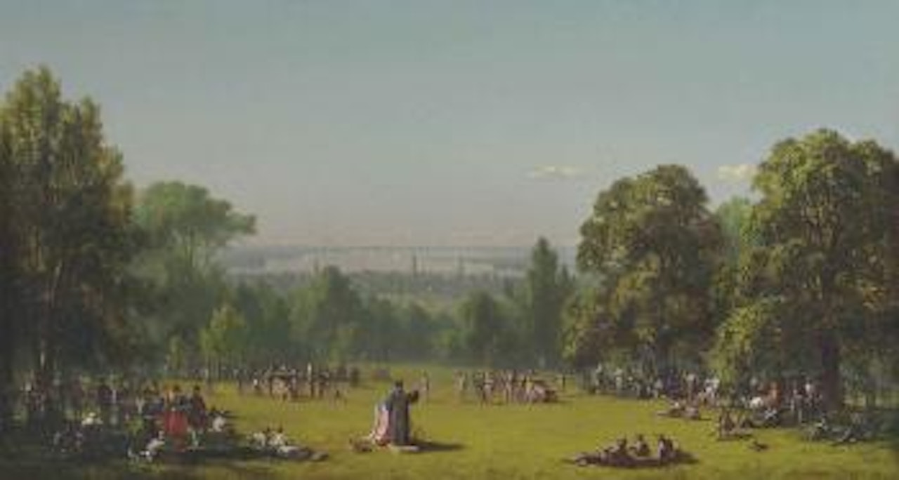 Sunday Morning in the Camp of the Seventh Regiment near Washington, D.C., in May 1861 by Sanford Robinson Gifford