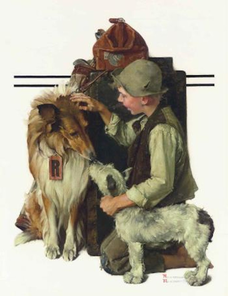 Boy with Two Dogs (Raleigh Rockwell Travels) by Norman Rockwell