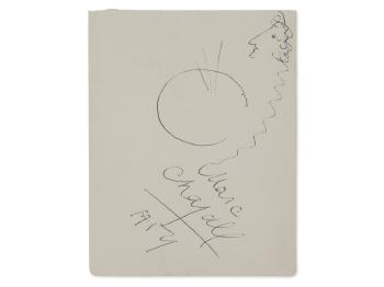 Sketch with Self-Portrait by Marc Chagall
