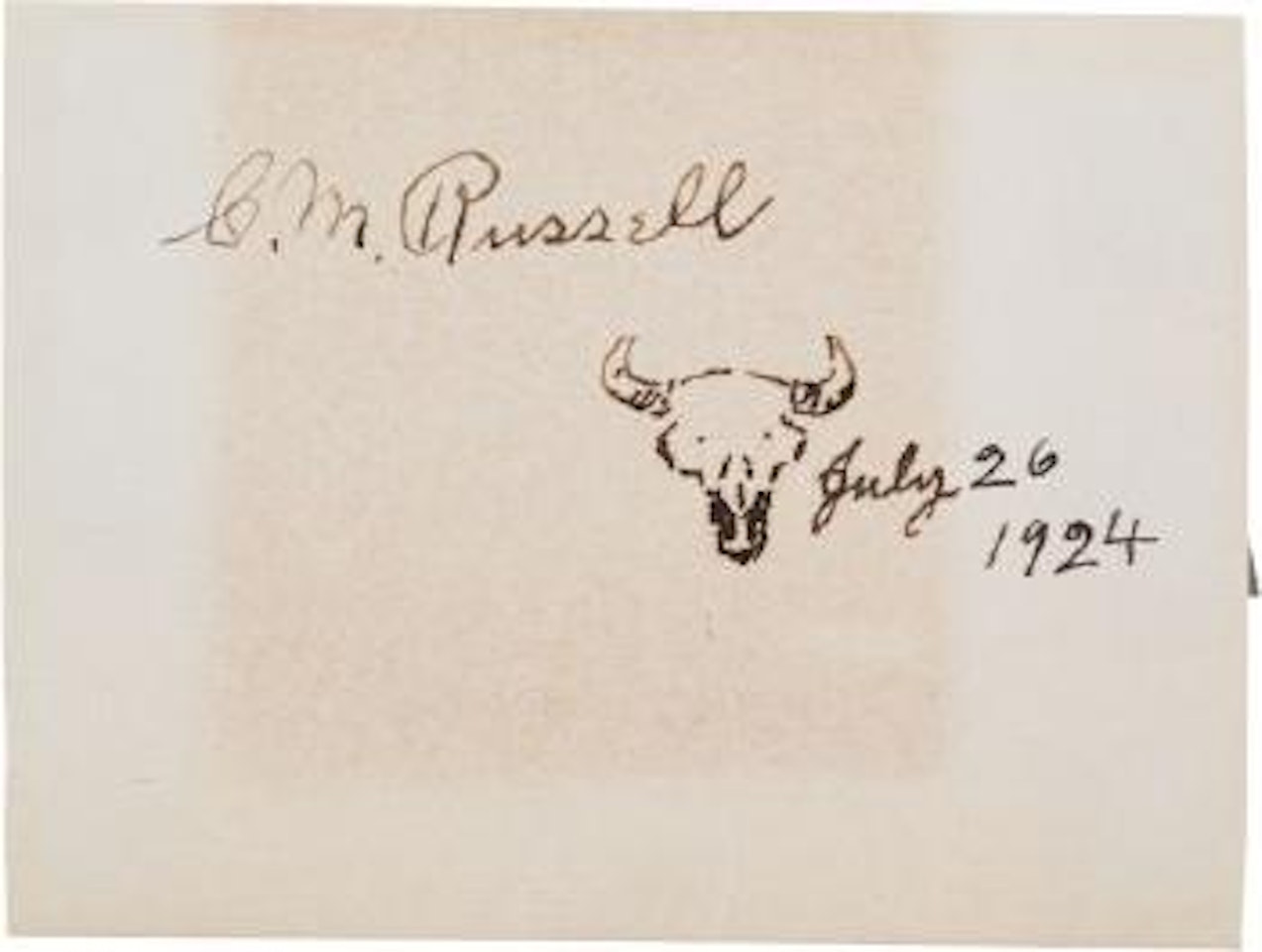Bull's skull by Charles M Russell
