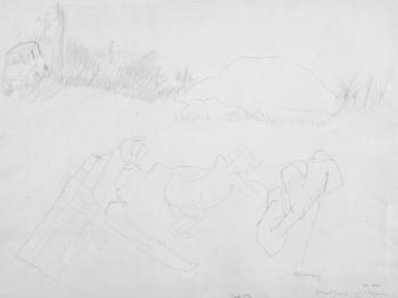Breakfast with 3 Figures by Maria Lassnig