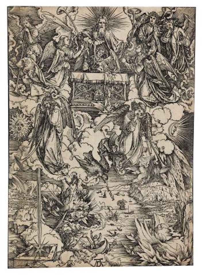 Apokalypse, 6. Figur: Die sieben Posaunenengel by Albrecht Dürer