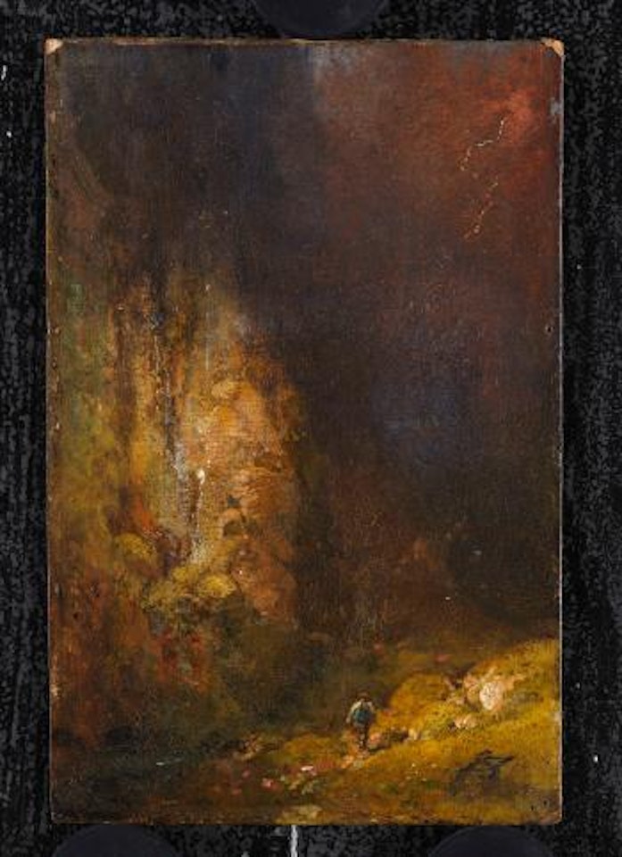Berglandschaft mit Wanderer by Carl Spitzweg