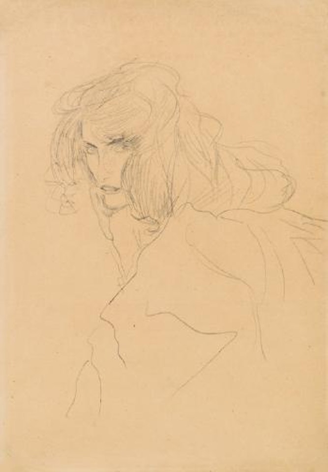Frauenkopf Studie für die "Unkeuschheit" des Beethovenfrieses by Gustav Klimt