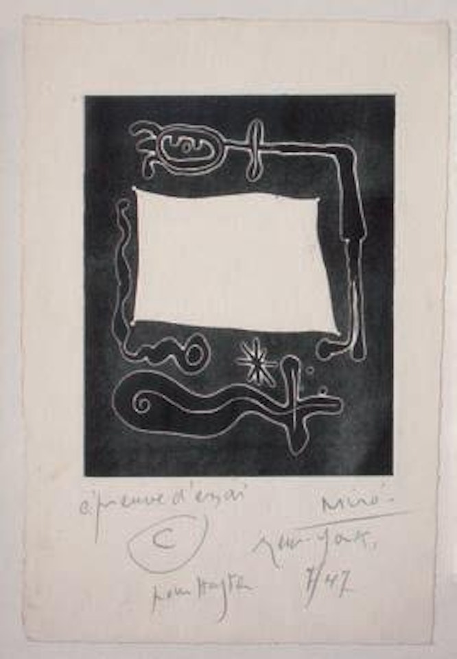 Composition (Planche pour l'Antitête de Tristan Tzara) by Joan Miró
