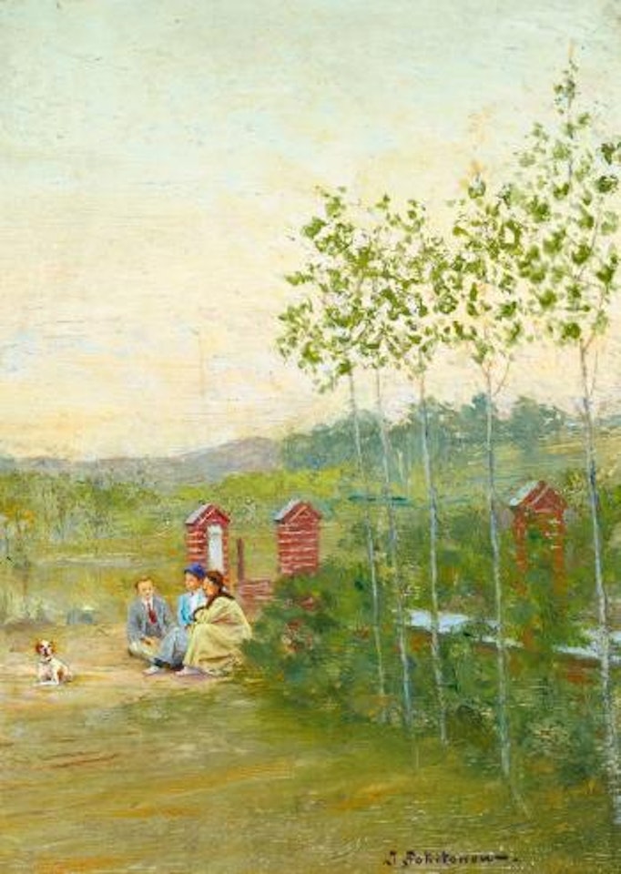 Family Scene At La Panne by Ivan Pavlovitch Pochitonov