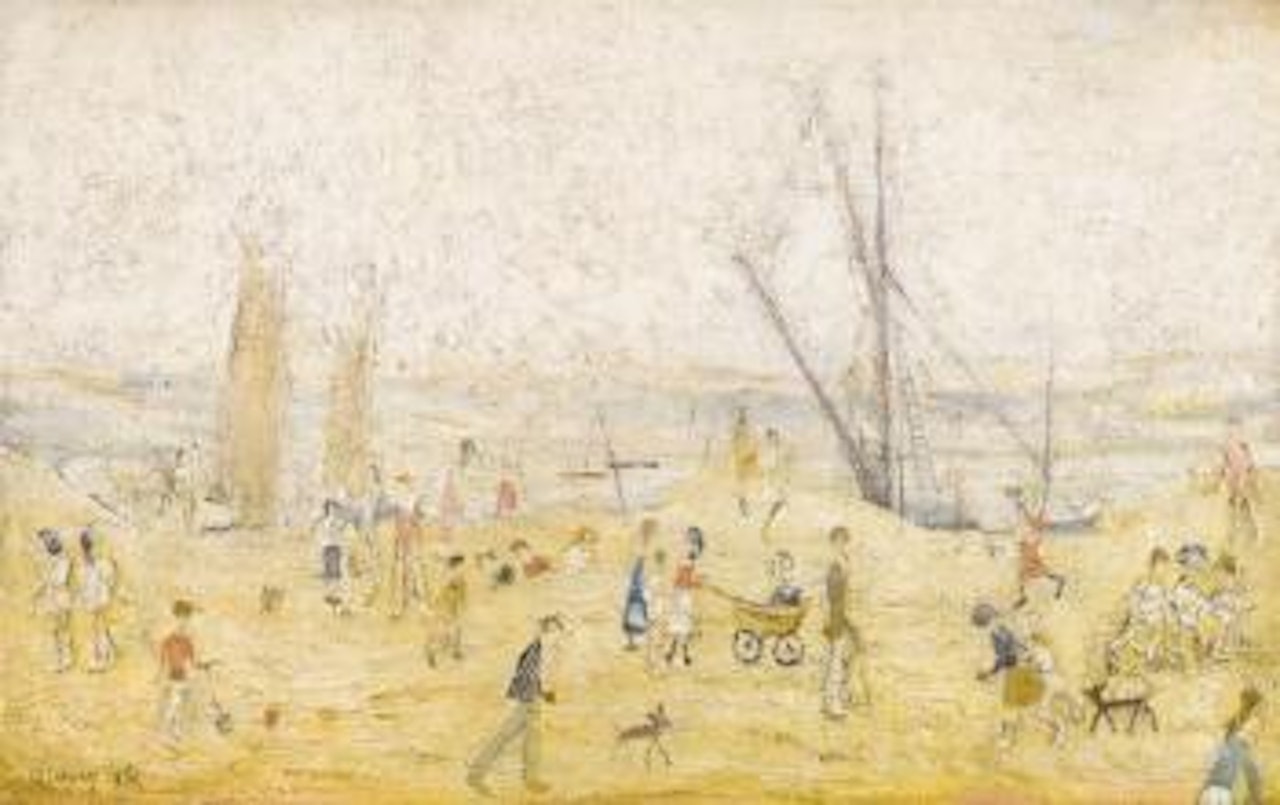 Figures On A Beach by Laurence Stephen Lowry