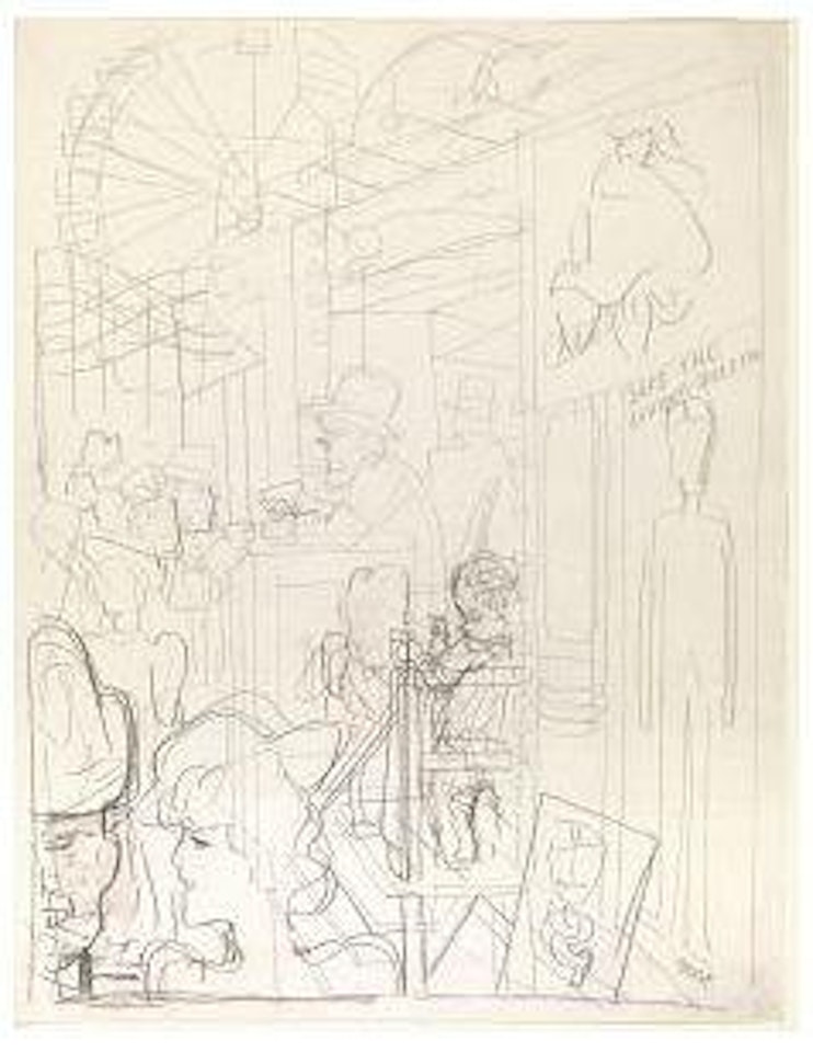 Jake the living skeleton (Coney Island) by George Grosz