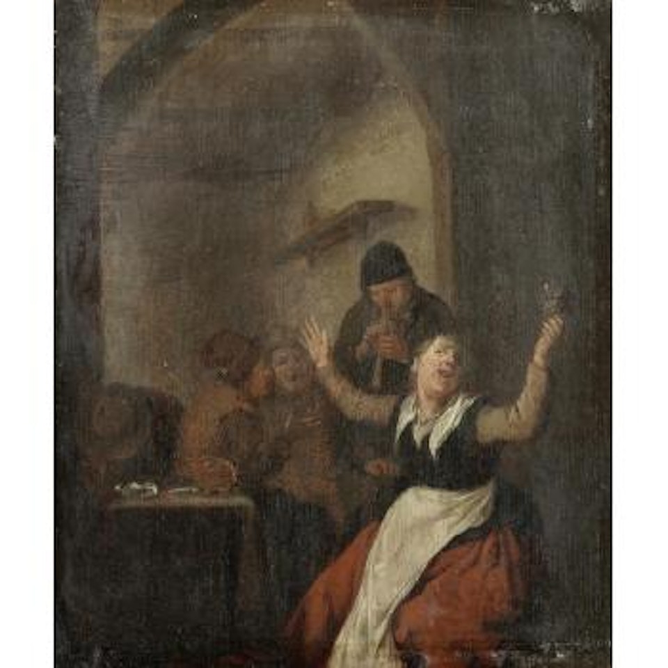 Peasants drinking in an interior by Jan Miense Molenaer