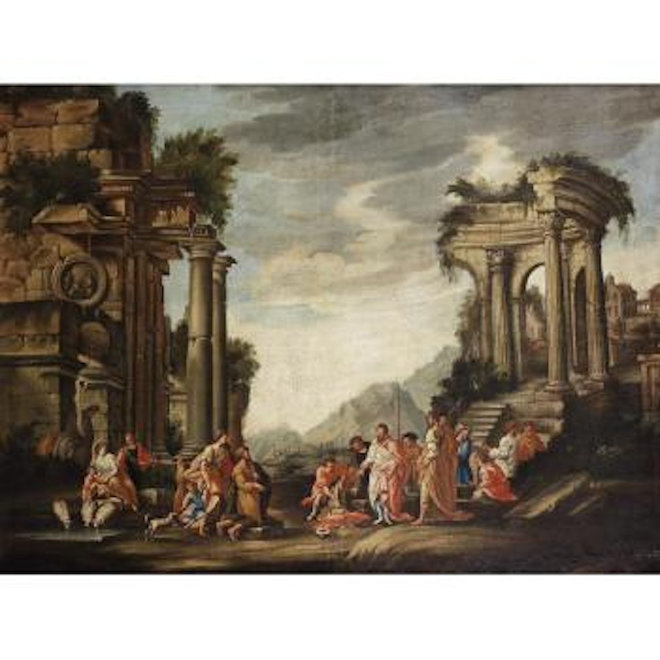 Two architectural capricci by Giovanni Ghisolfi