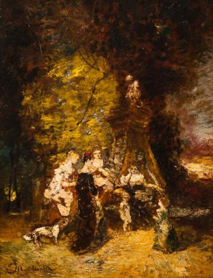 Les premiers pas by Adolphe Monticelli