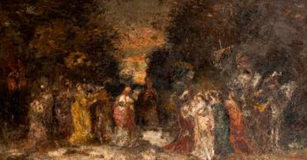 Fête dans un parc by Adolphe Monticelli