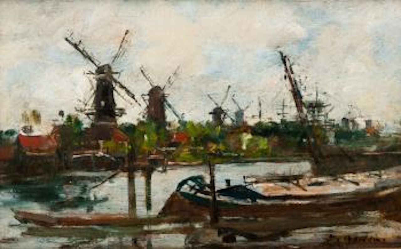 Canal à Rotterdam by Eugène Boudin