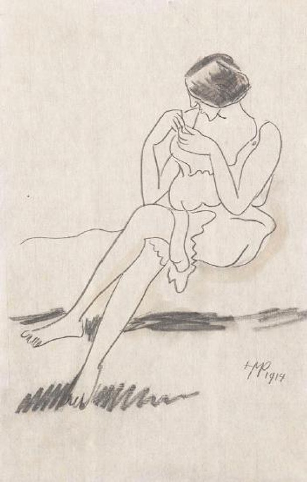 Beim Trägerknöpfen by Max Pechstein