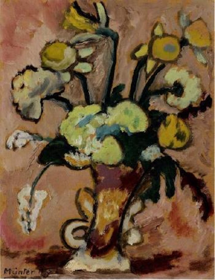 Lerchensporn und Primeln (Blumenbild 1935/22a) by Gabriele Münter