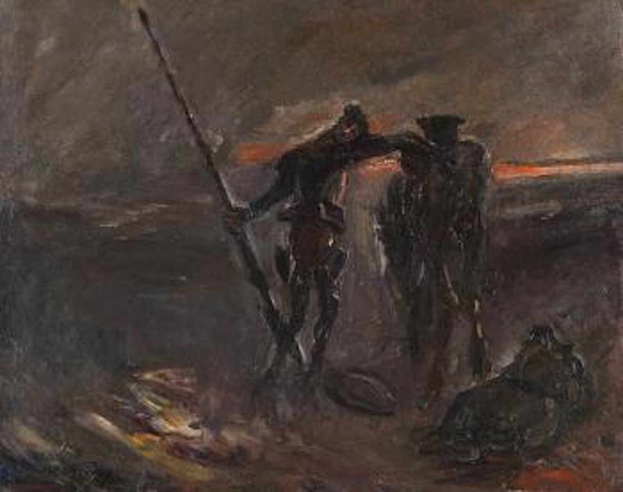Don Quixote - Nachtwache (Don Quijote und Rosinante) by Max Slevogt