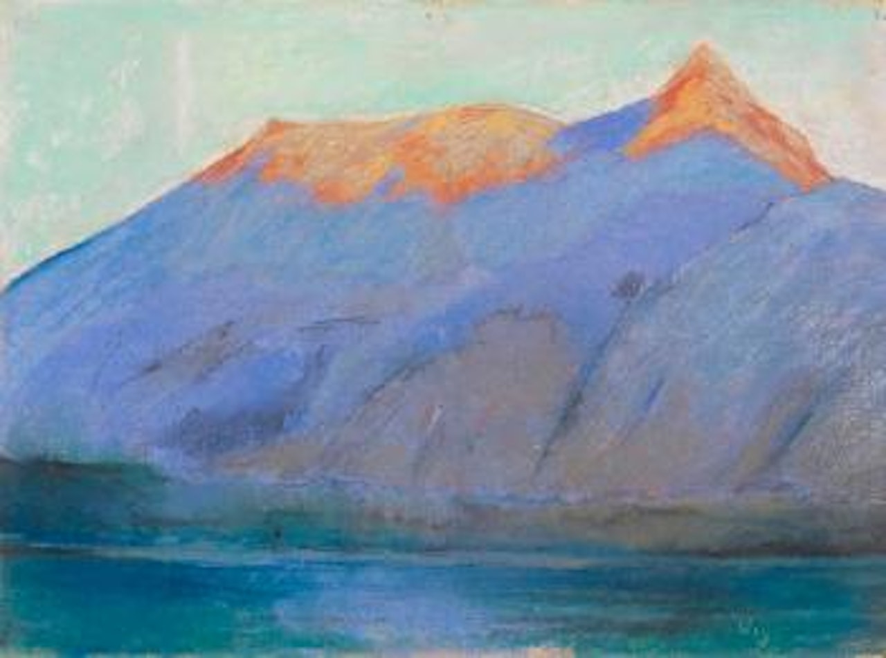 Gardasee mit Blick auf den Monte Baldo by Lesser Ury