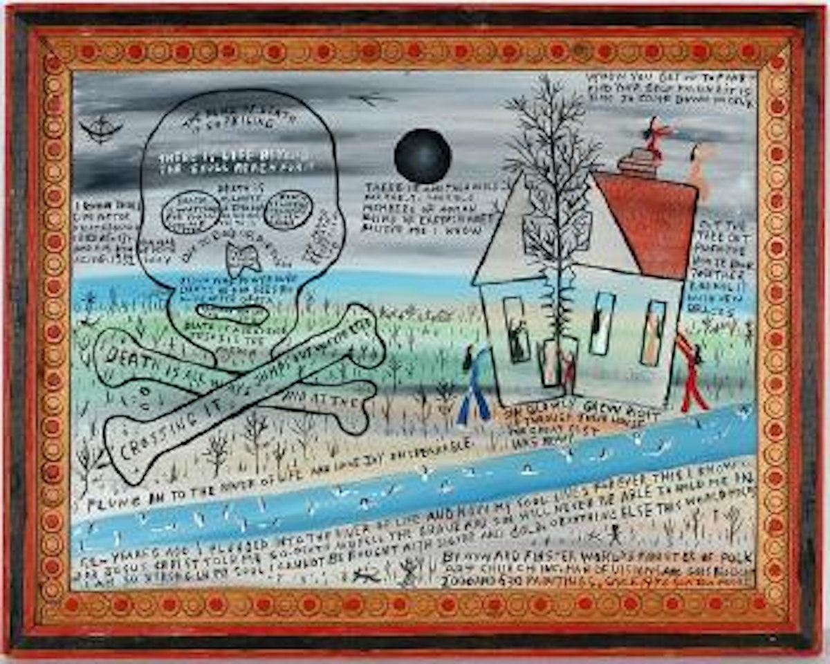 Sin slowly grew up through the house, #2,530 by Howard Finster