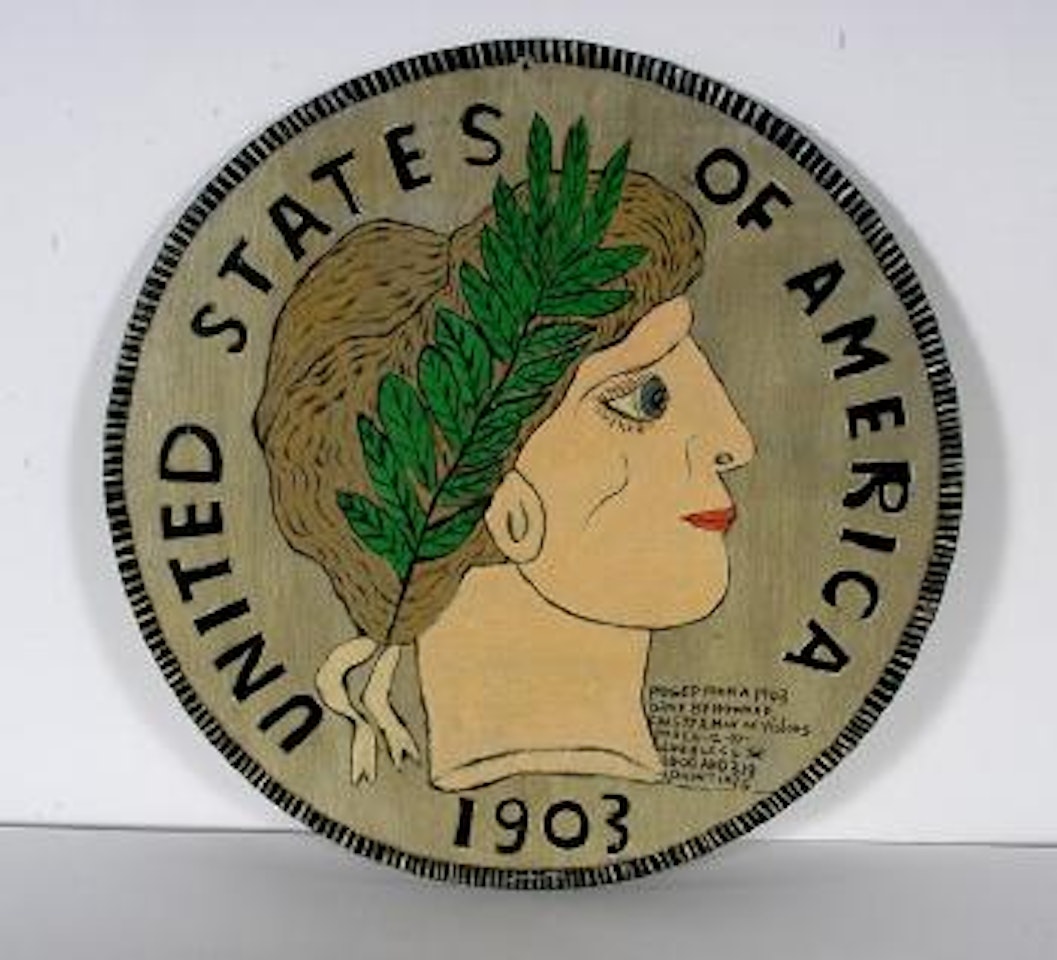 Posed from 1903 dime, #1,319 by Howard Finster