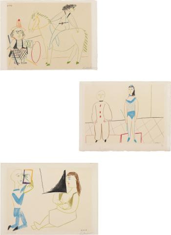 Three plates, from Verve Nos. 29-30 by Pablo Picasso