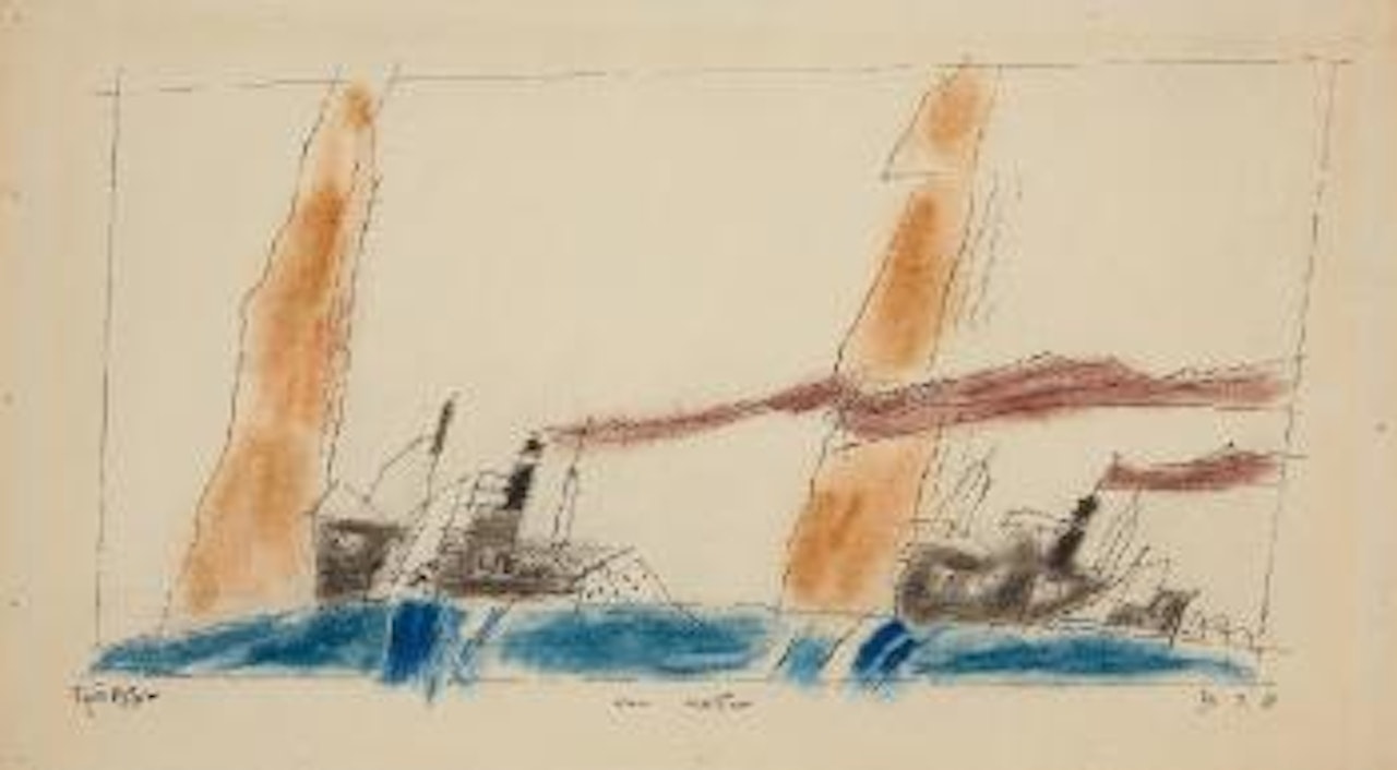 Zwo Frachter by Lyonel Feininger