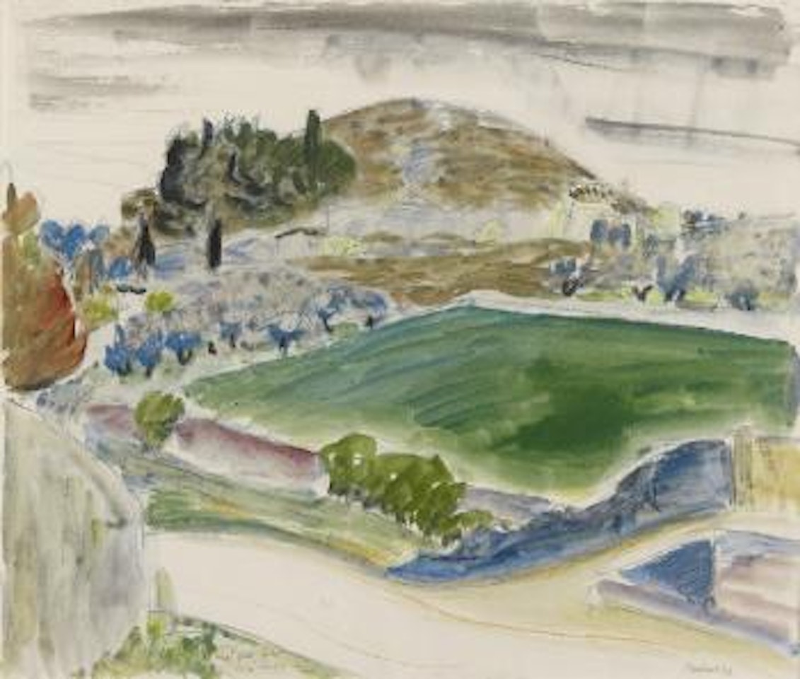Hügel Bei Nîmes (Gärten Bei Nîmes) by Erich Heckel