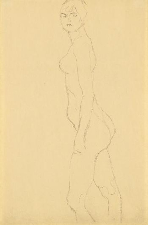 Akt Nach Links by Gustav Klimt