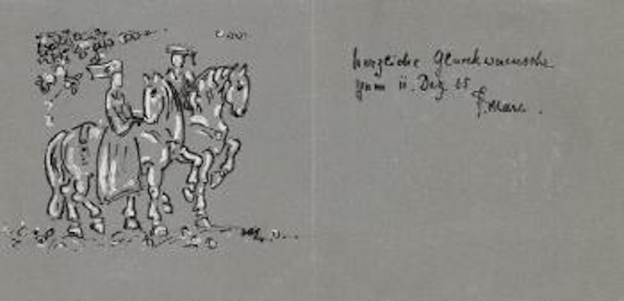 Reitendes Paar In Mittelalterlicher Tracht by Franz Marc