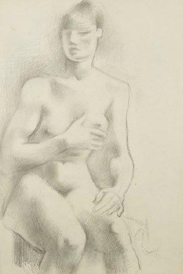 Femme assise, une main à la poitrine by André Lhote